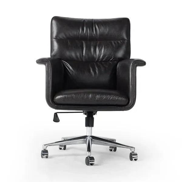 Executive Black Leather Desk Chair