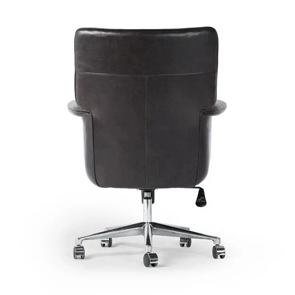Executive Black Leather Desk Chair