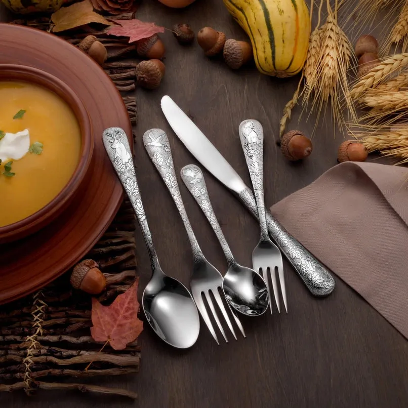 Exquisite American Wildlife Flatware Set