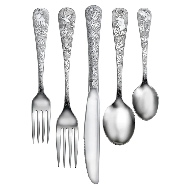 Exquisite American Wildlife Flatware Set
