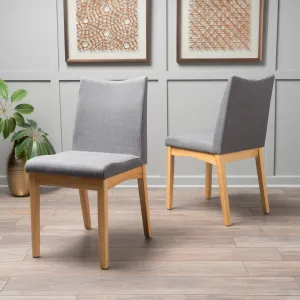 Fabric & Wood Finish Mid-Century Modern Dining Chairs (Set of 2) - NH120003 dining table set, 6-piece dining set