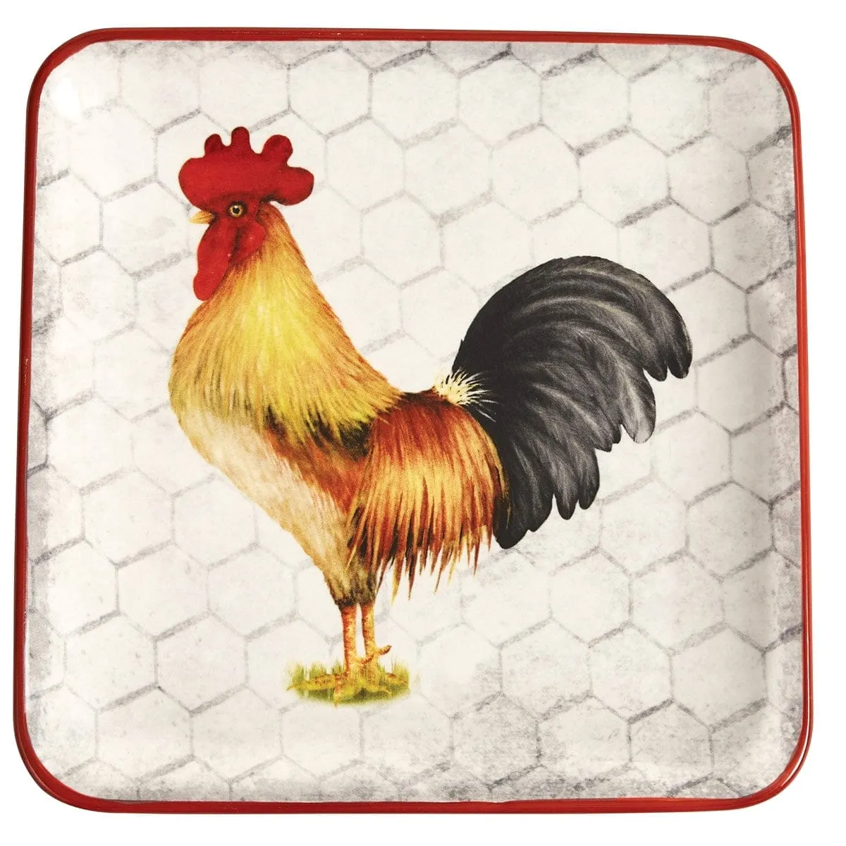 Farm Check Rooster Dinnerware