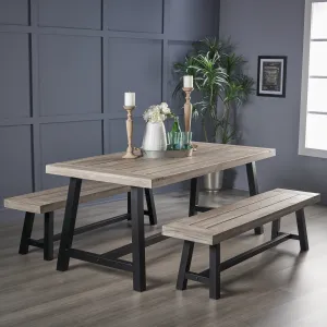 Farmhouse 4 Seater Picnic Dining Set - NH022403 dining table set, round dining table