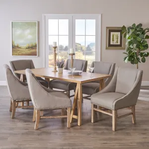Farmhouse 7 Piece Wood Dining Set - NH761103 dining table set, round dining table