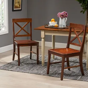 Farmhouse Acacia Wood Dining Chair (Set of 2) - NH674013 dining table set, 6-piece dining set