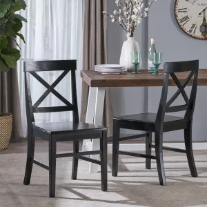 Farmhouse  Acacia Wood Dining Chairs (Set of 2) - NH058303 dining table set, 6-piece dining set