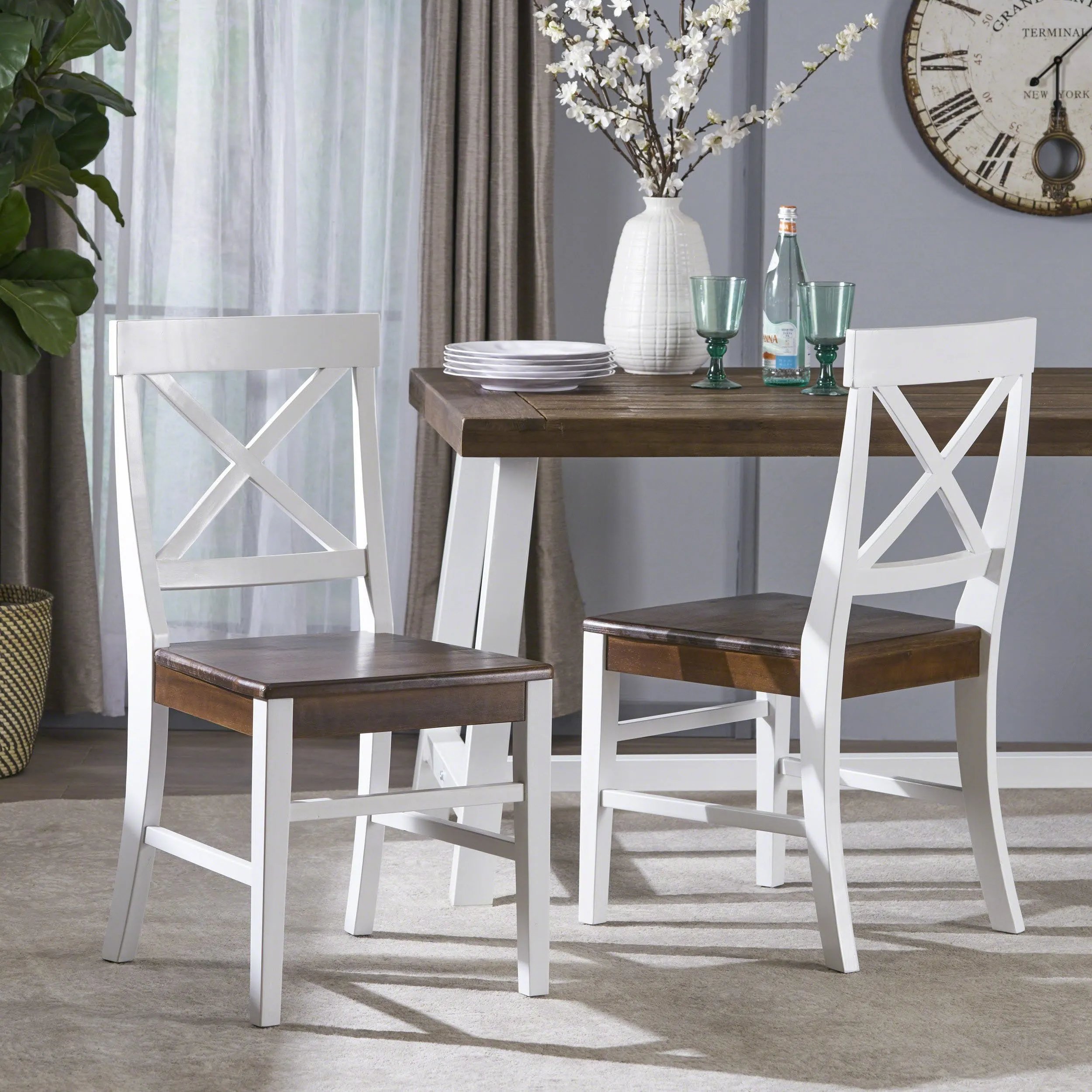 Farmhouse  Acacia Wood Dining Chairs (Set of 2) - NH058303