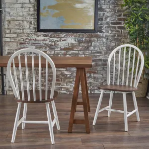 Farmhouse Cottage High Back Spindled Rubberwood Dining Chairs (Set of 2) - NH042203 dining table set, 6-piece dining set