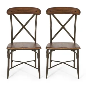 Farmhouse Crossback Dining Chairs, Set of 2, Dark Brown and Espresso - NH495413 dining table set, 6-piece dining set