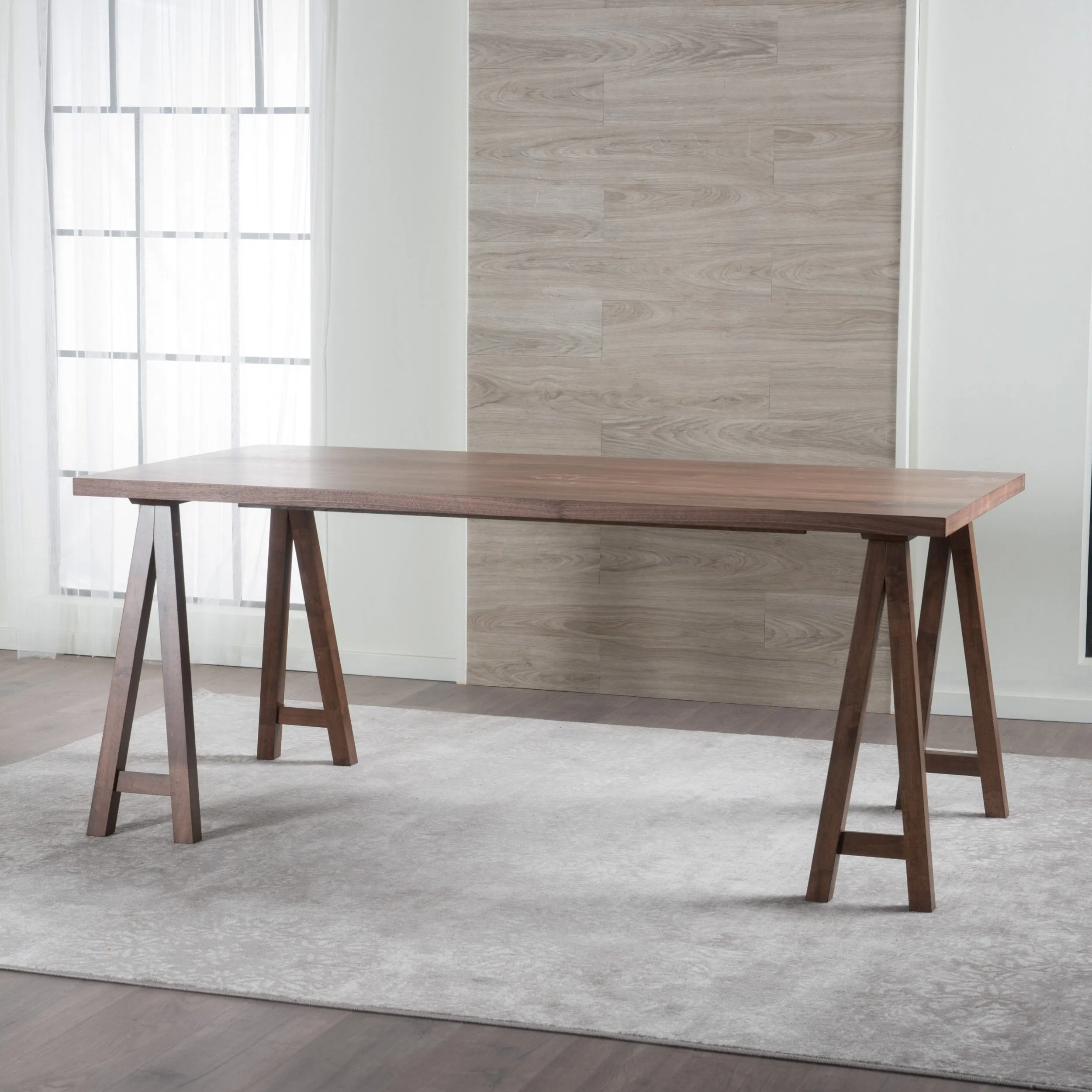 Farmhouse Faux Wood Dining Table with A-Frame Legs - NH087003
