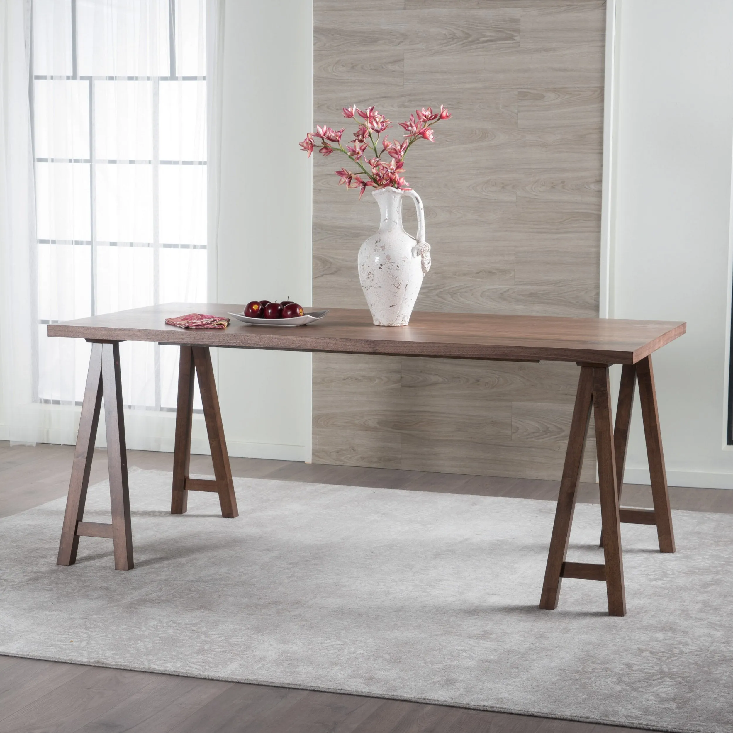 Farmhouse Faux Wood Dining Table with A-Frame Legs - NH087003
