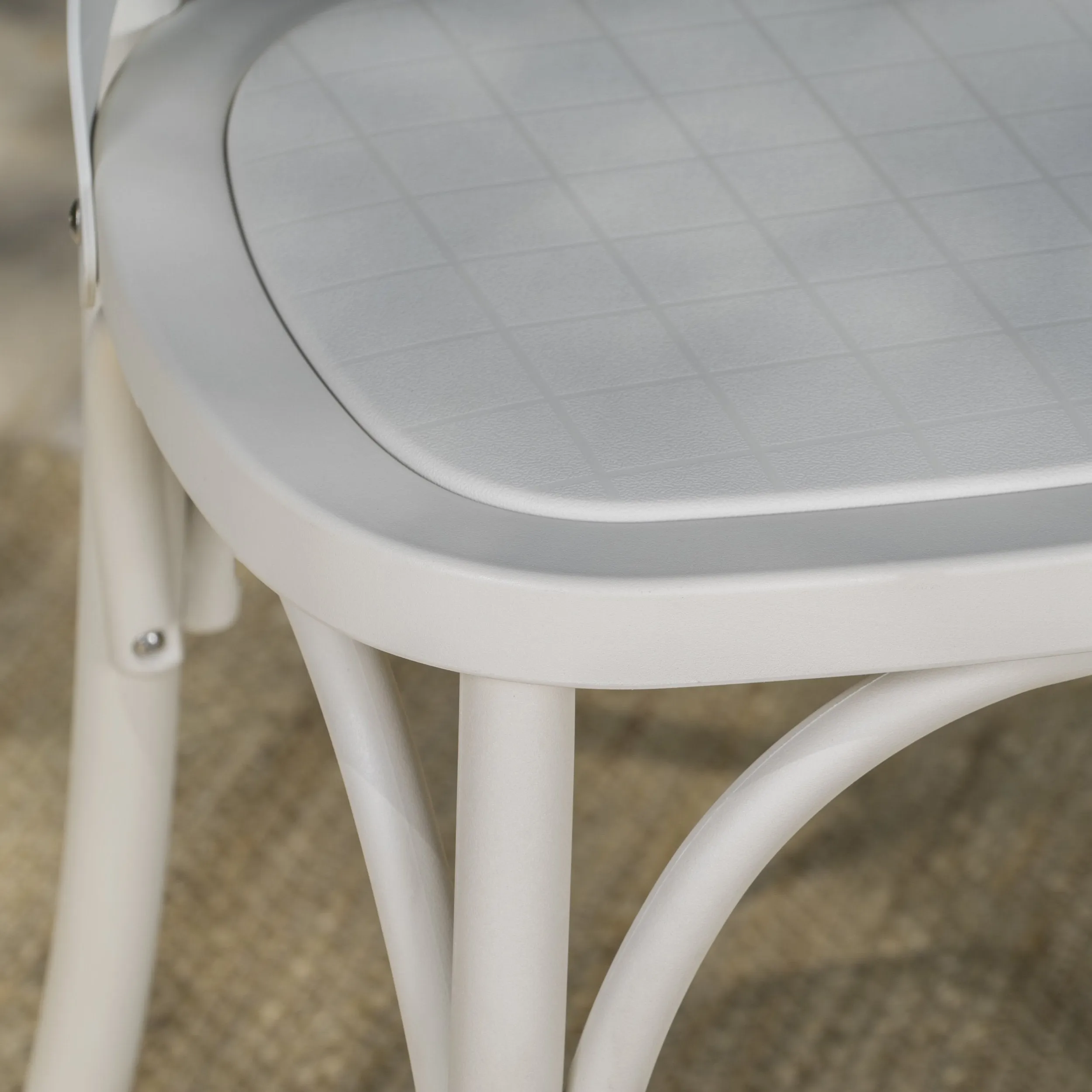 Farmhouse Outdoor X-Back Plastic Nylon Dining Chairs (Set of 2) - NH218103