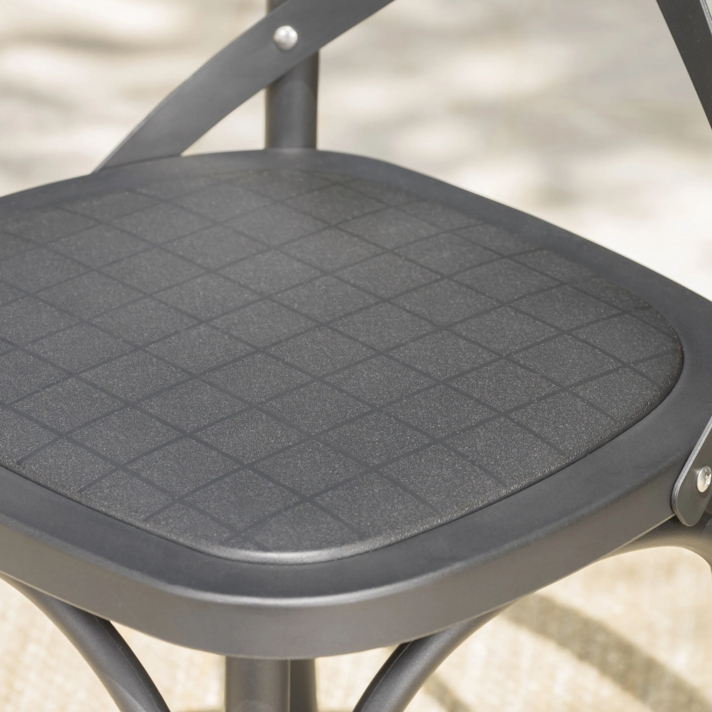 Farmhouse Outdoor X-Back Plastic Nylon Dining Chairs (Set of 2) - NH218103