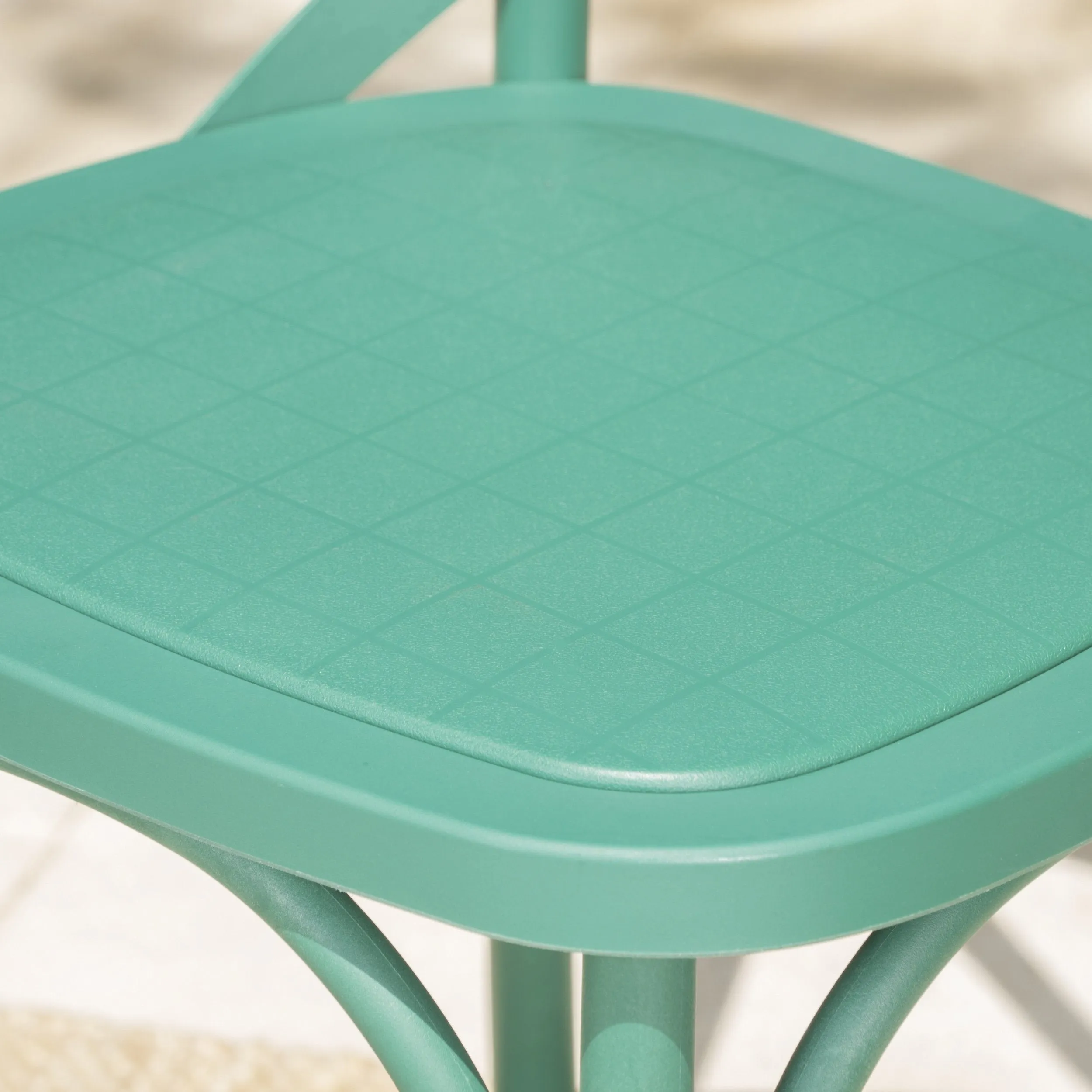 Farmhouse Outdoor X-Back Plastic Nylon Dining Chairs (Set of 2) - NH218103