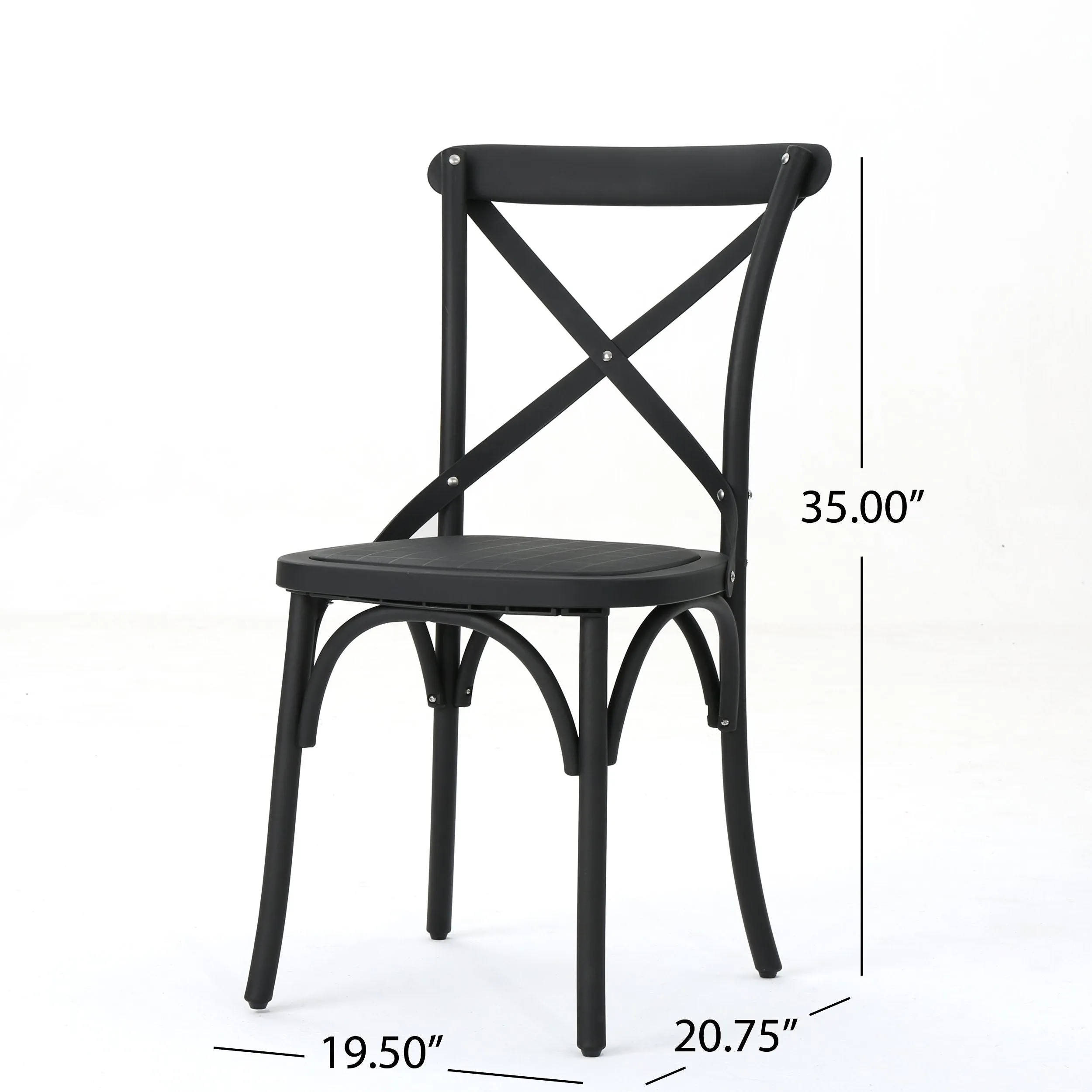 Farmhouse Outdoor X-Back Plastic Nylon Dining Chairs (Set of 2) - NH218103