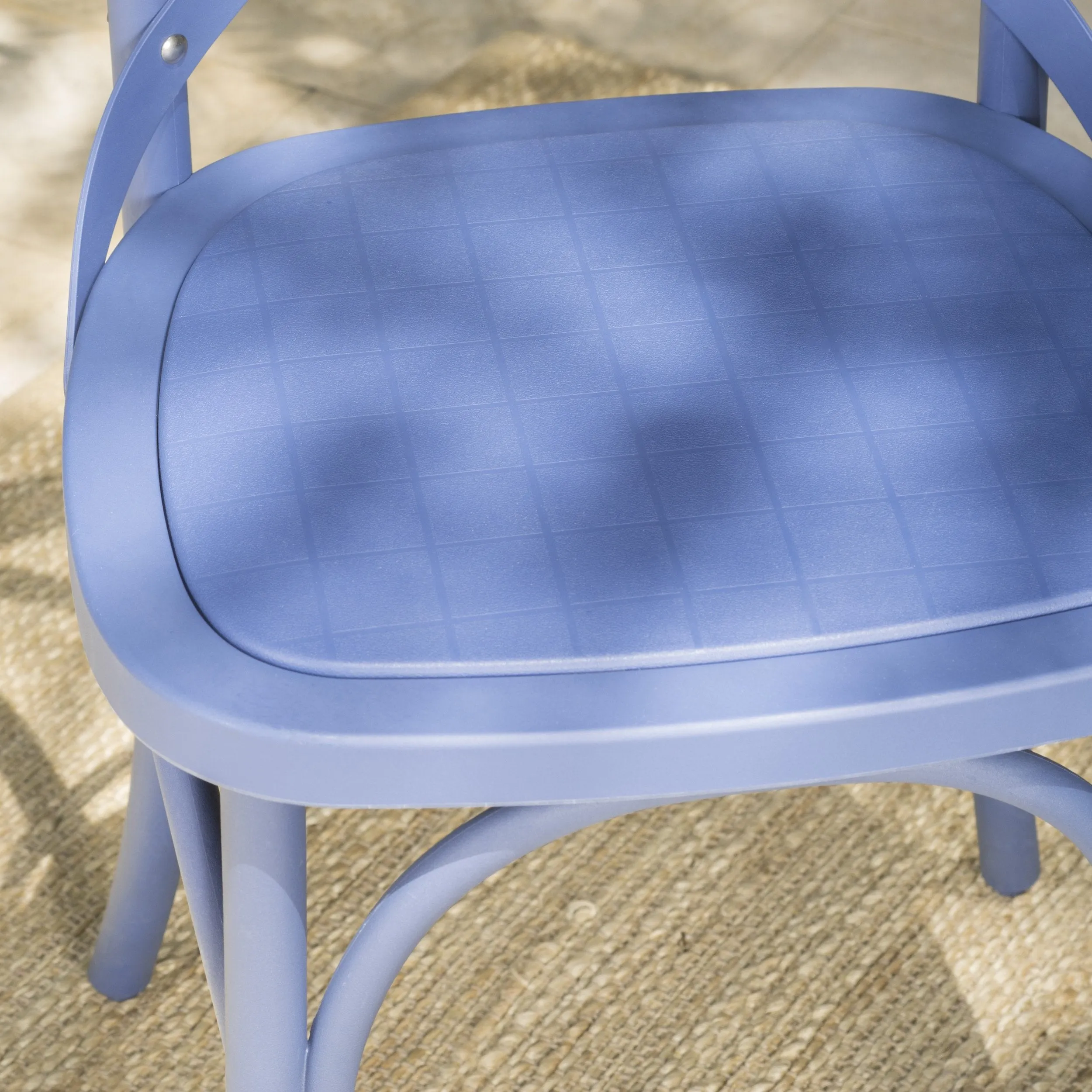 Farmhouse Outdoor X-Back Plastic Nylon Dining Chairs (Set of 2) - NH218103