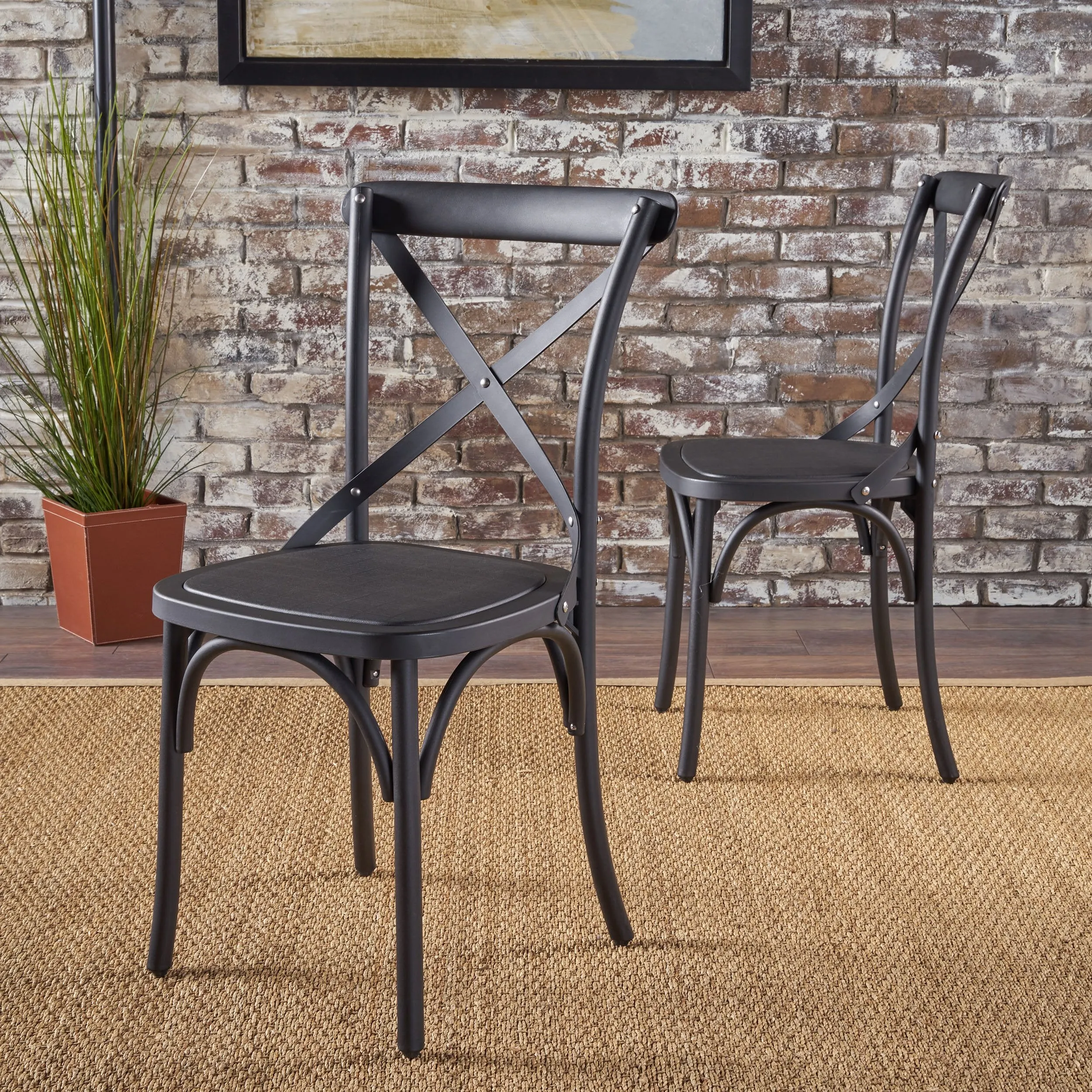 Farmhouse Plastic Nylon Dining Chairs, Set of 2 - NH639103 dining table set, 6-piece dining set