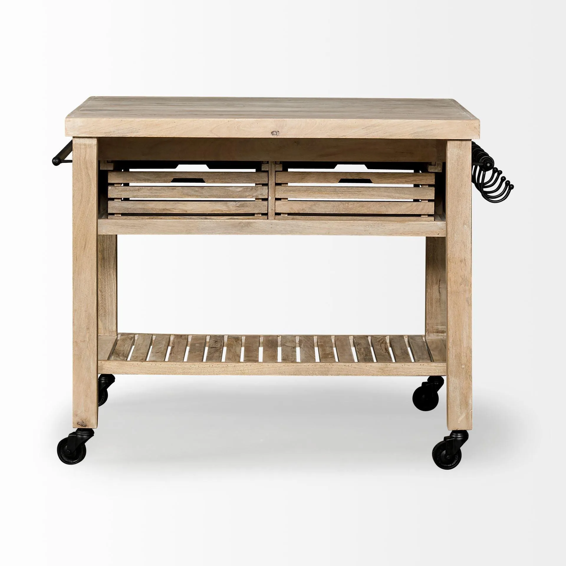 Farmhouse Rolling Kitchen Island Or Bar Cart