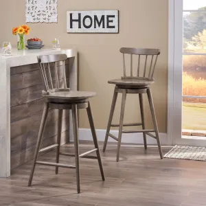 Farmhouse Spindle Back 30" Rubberwood Swivel Barstools (Set of 2) - NH882903 bar stool, counter stool