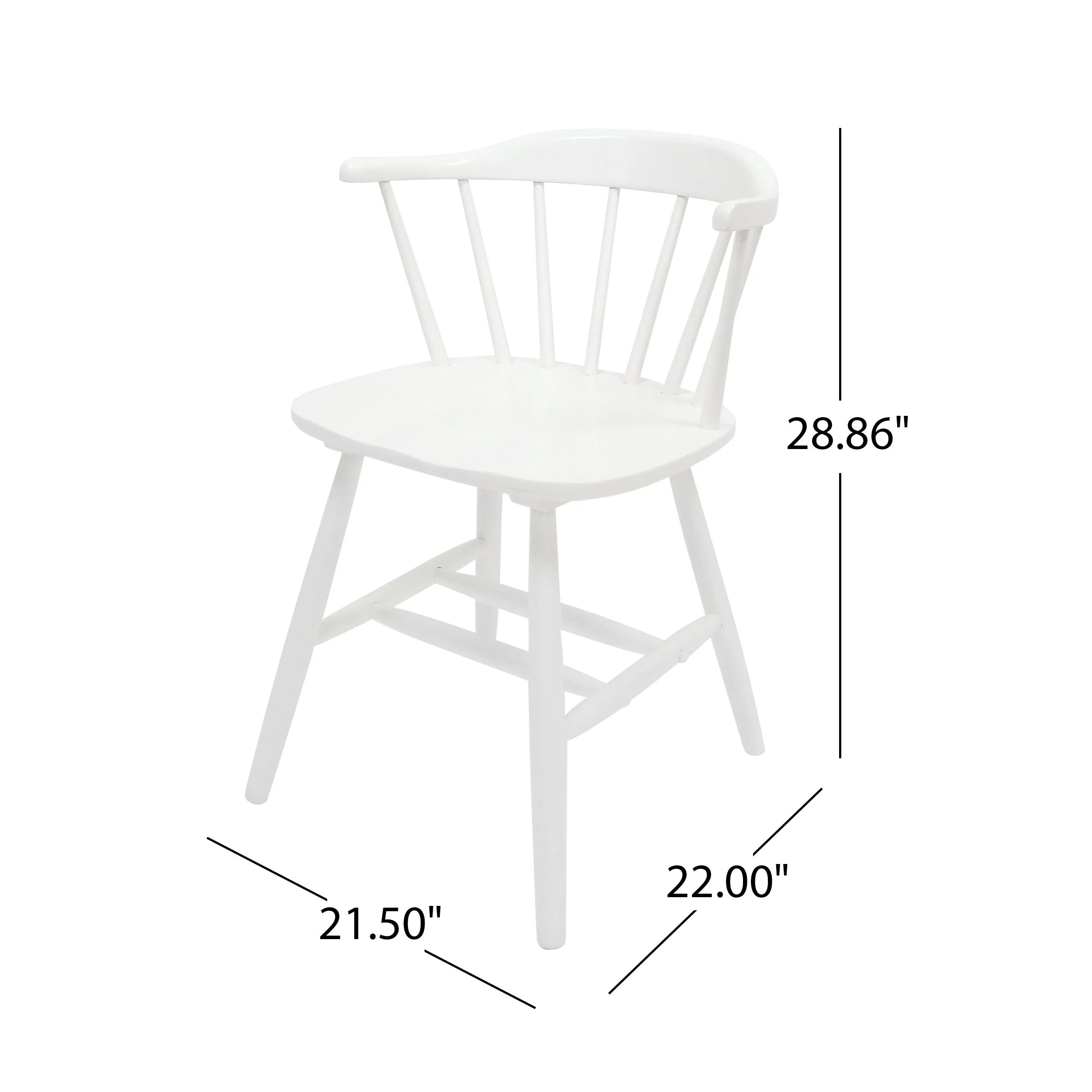Farmhouse Spindle Back Rubberwood Dining Chairs (Set of 2) - NH192903