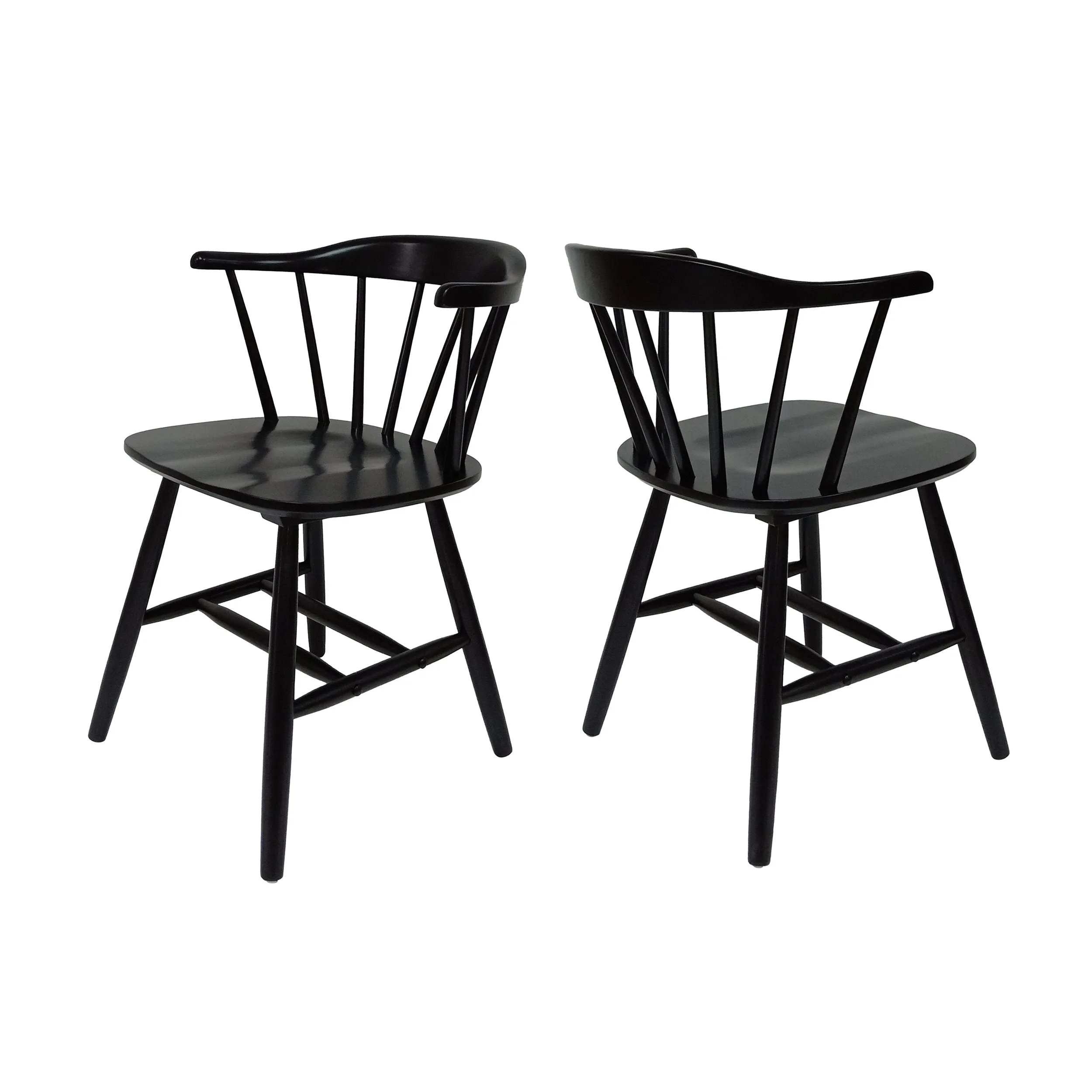 Farmhouse Spindle Back Rubberwood Dining Chairs (Set of 2) - NH192903