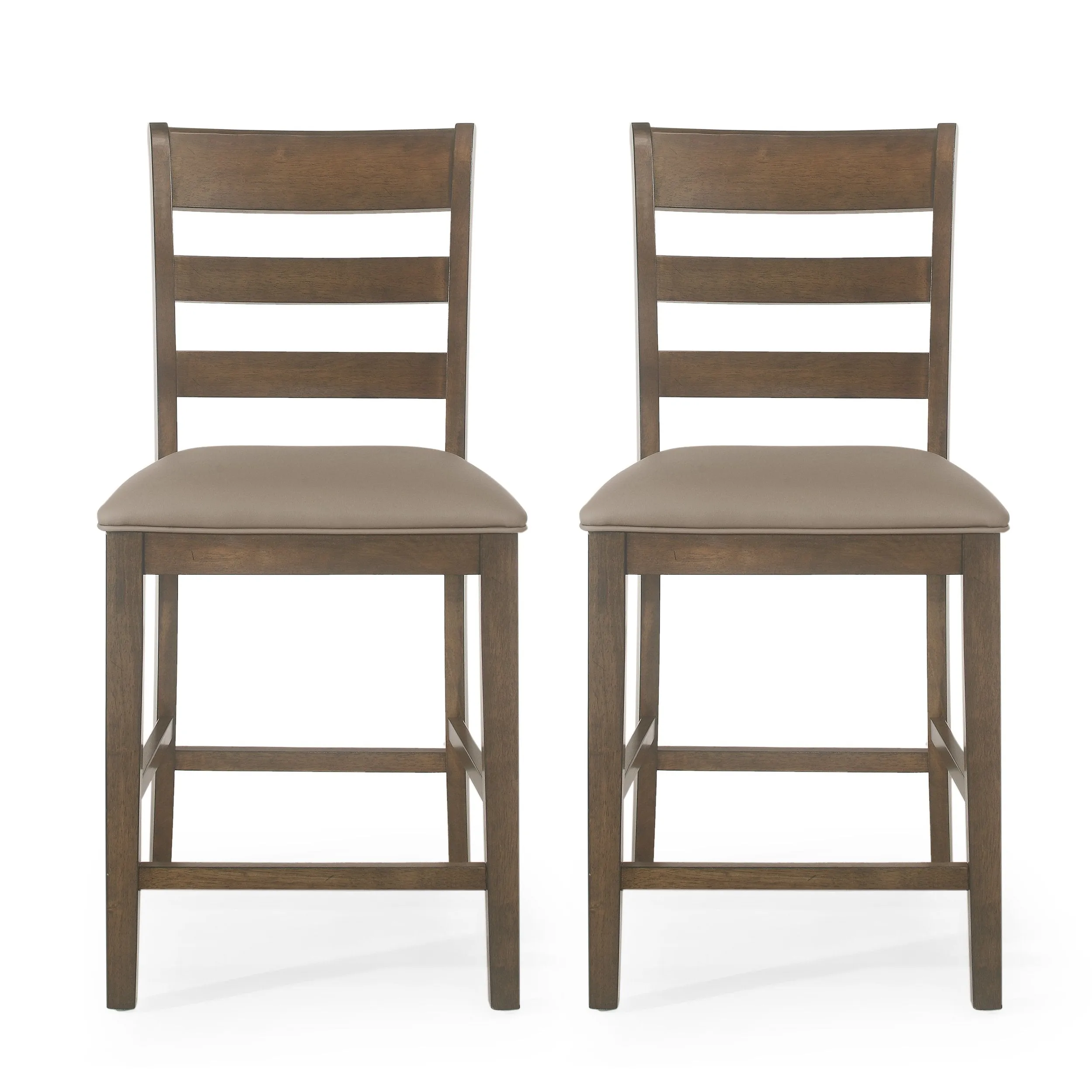 Farmhouse Upholstered Wood Counter Stools, Set of 2 - NH996413 bar stool, counter stool