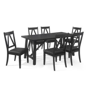 Farmhouse Wood 7 Piece Dining Set - NH696413 dining table set, round dining table