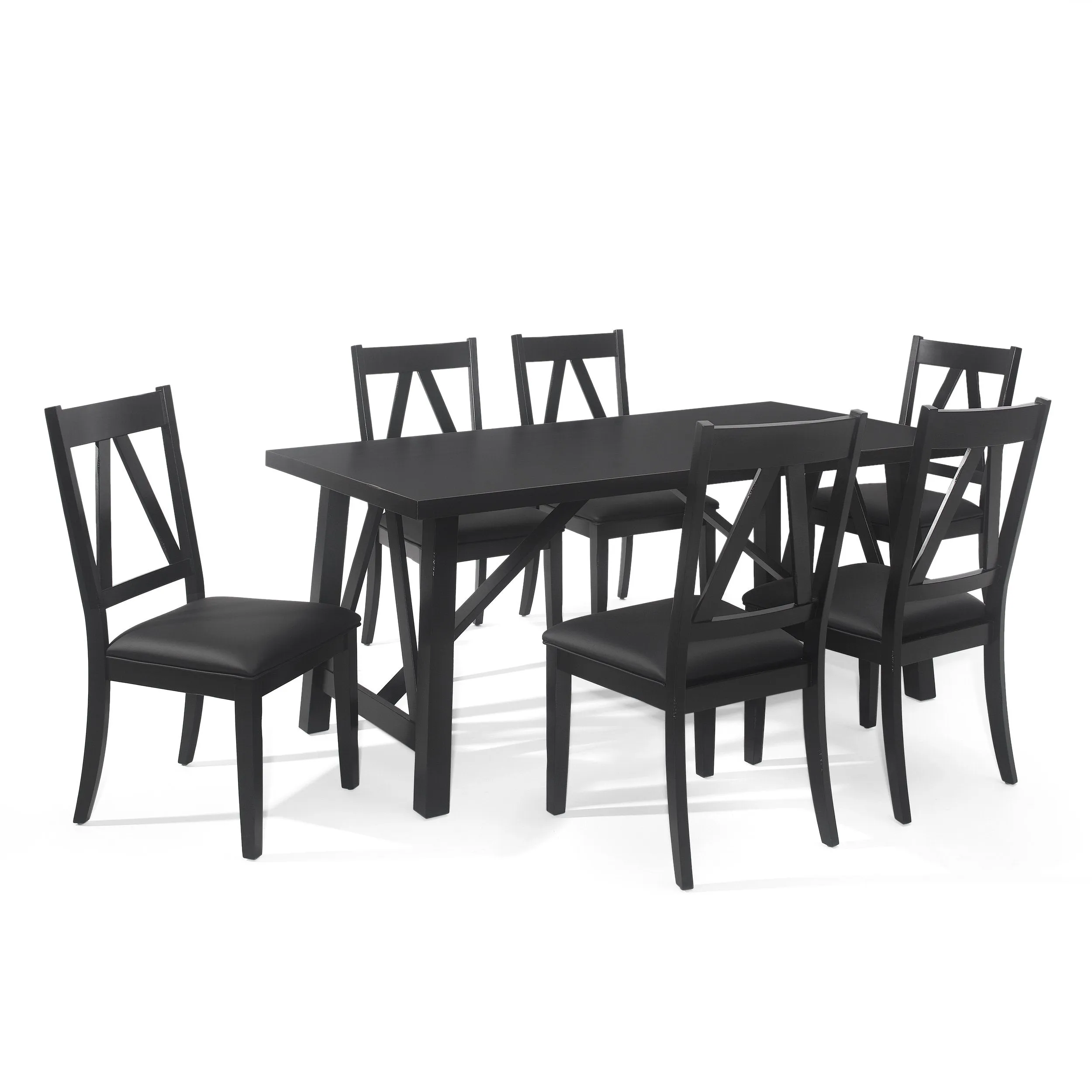 Farmhouse Wood 7 Piece Dining Set - NH696413 dining table set, round dining table
