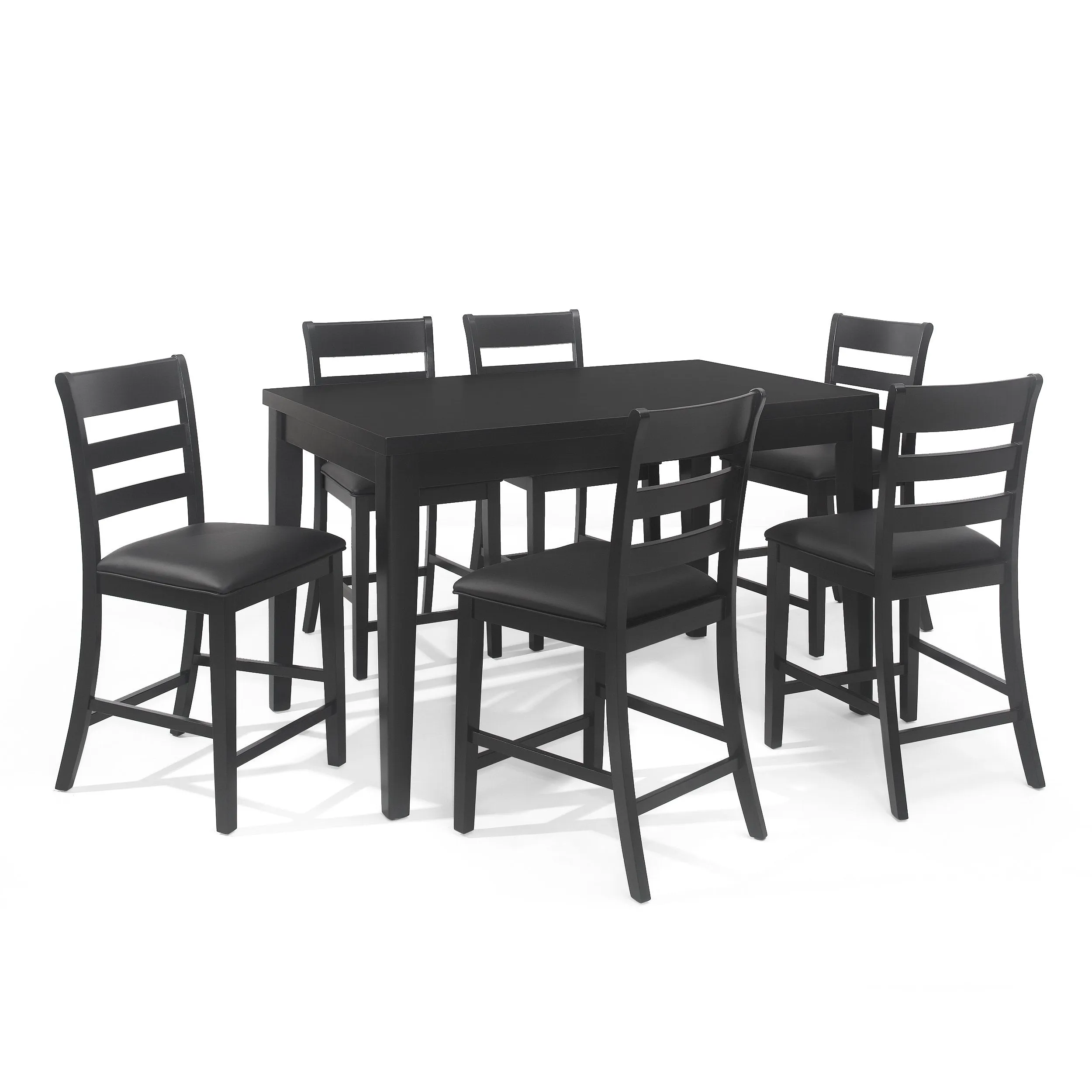Farmhouse Wood Counter Height 7 Piece Dining Set - NH207413 dining table set, round dining table