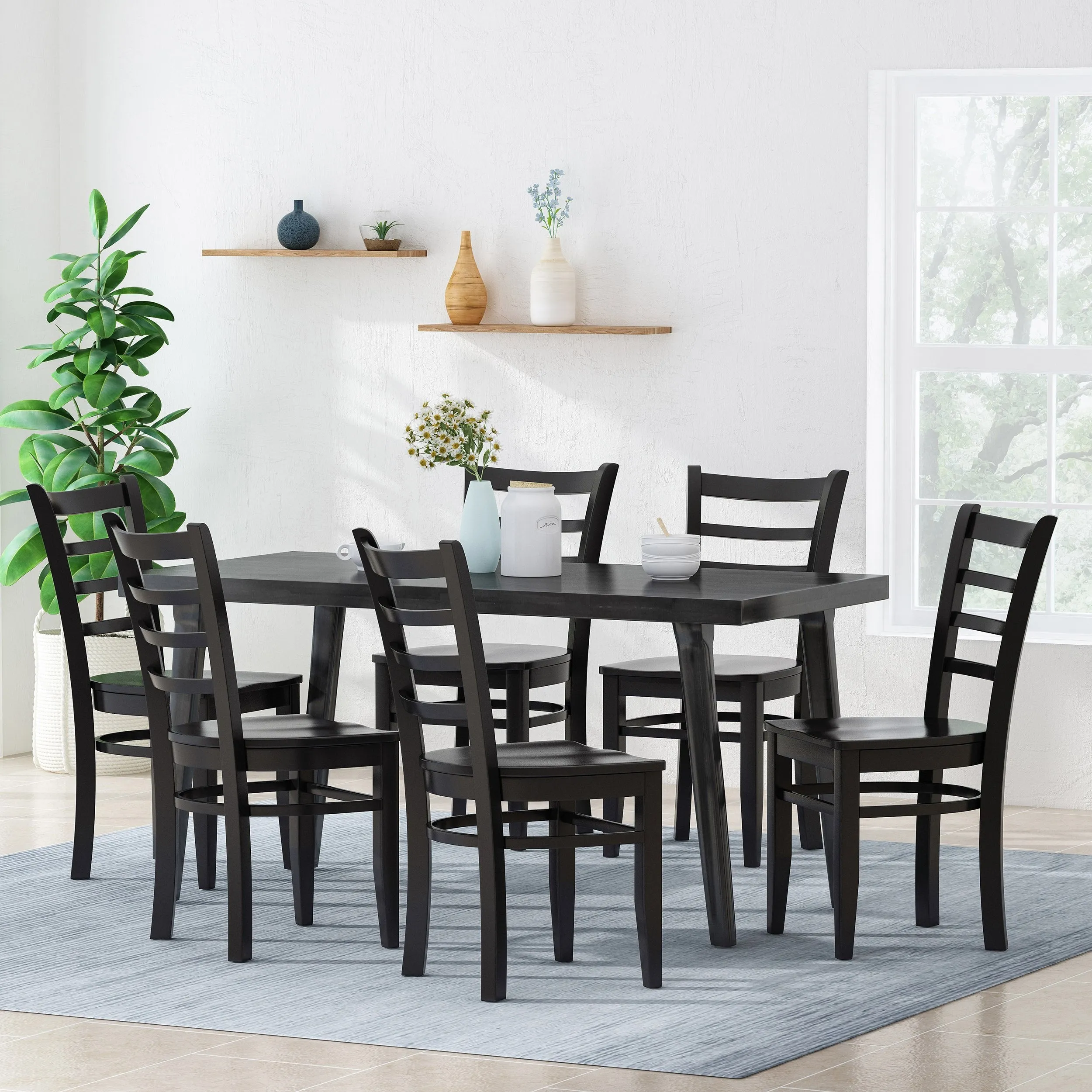 Farmhouse Wooden Dining Chairs (Set of 6) - NH986313