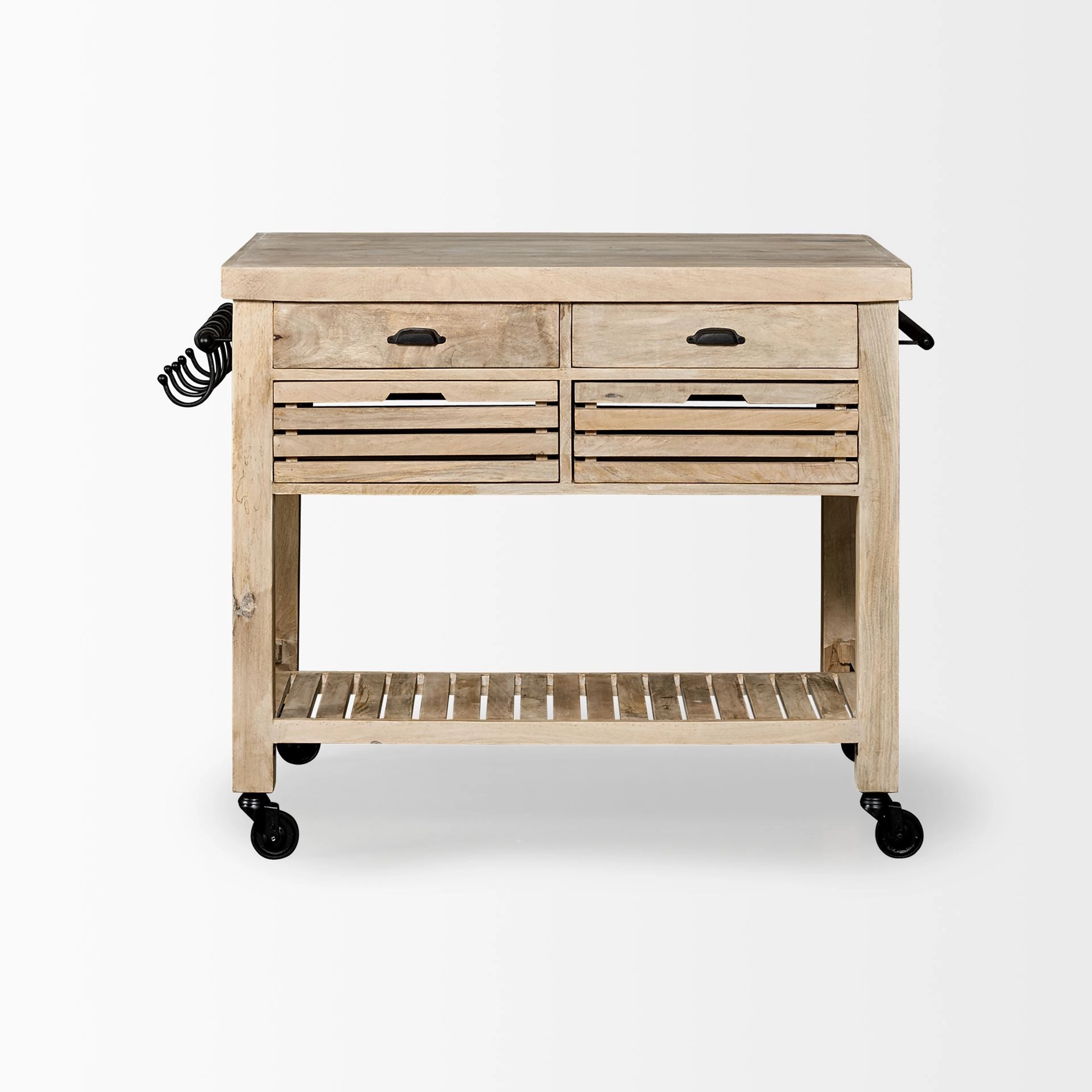 Farmhouse Rolling Kitchen Island Or Bar Cart