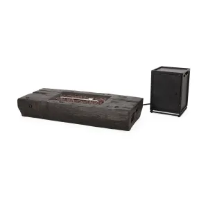 Faux Wood Slab Rectangular Propane Fire Pit - NH961313 floor chair, tatami chair