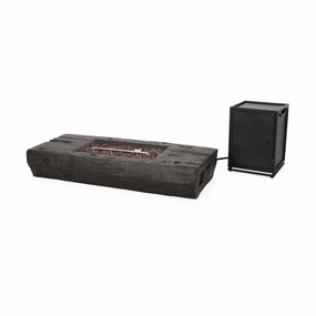 Faux Wood Slab Rectangular Propane Fire Pit - NH961313 floor chair, tatami chair