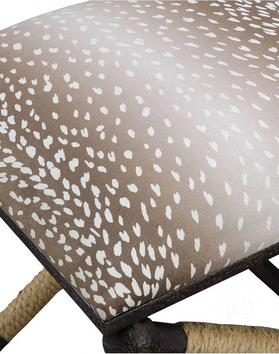 Fawn Print Iron Bench