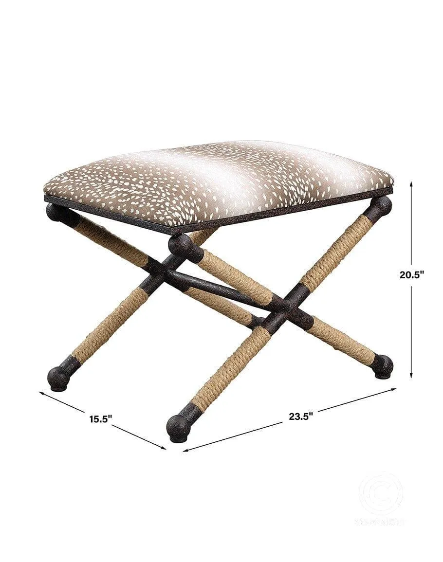 Fawn Print Iron Bench