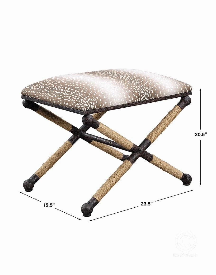 Fawn Print Iron Bench