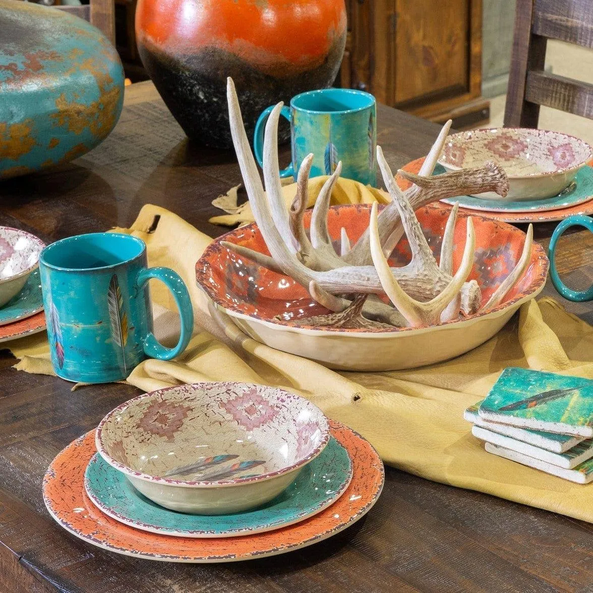 Feather Melamine Dinner Plates