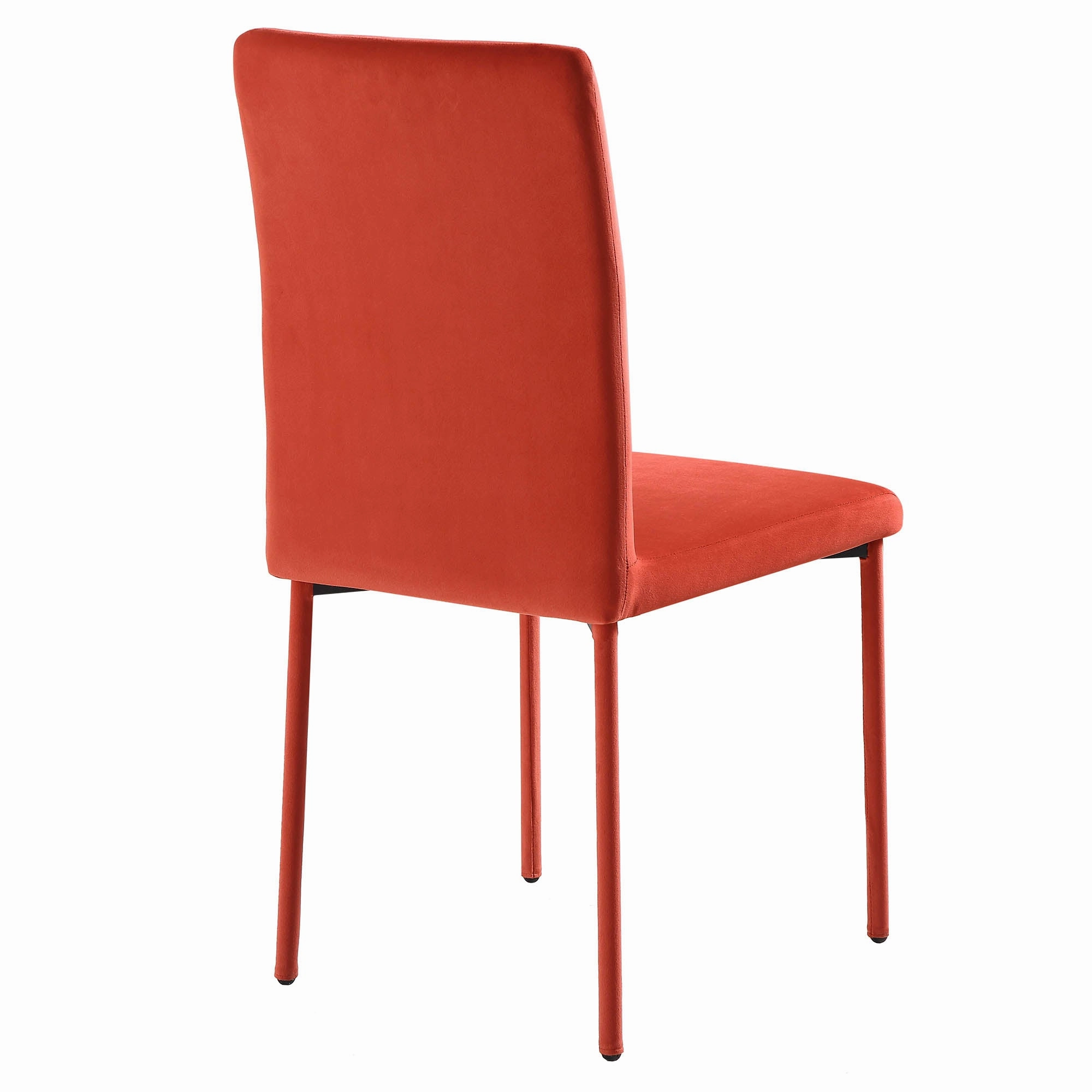 Fernie Set of 2 Ochre Burnt Orange Velvet Dining Chairs with Upholstered Legs