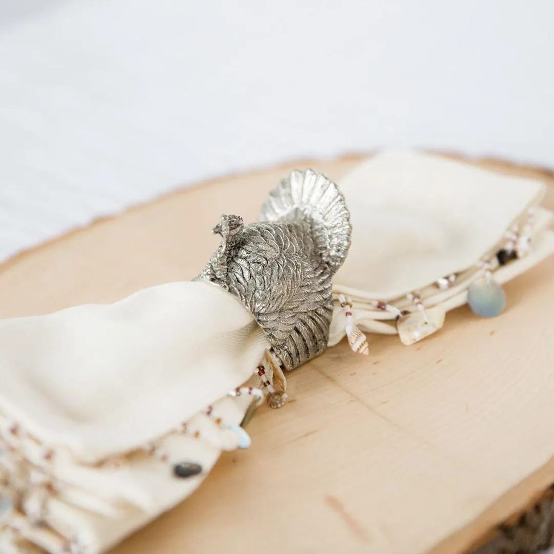 Festive Pewter Turkey Napkin Rings blender, kitchen appliance