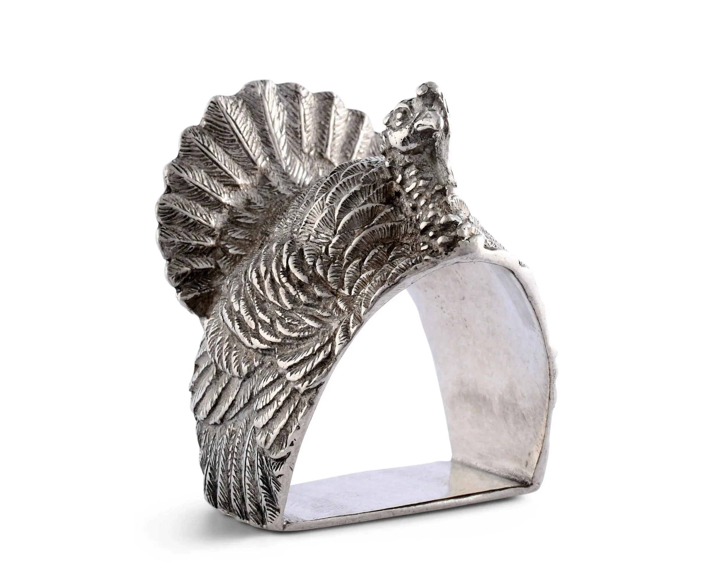 Festive Pewter Turkey Napkin Rings