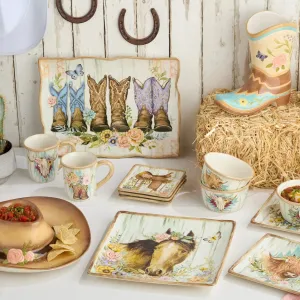 Floral Farm Serving Set toilet seat cover, slow close seat