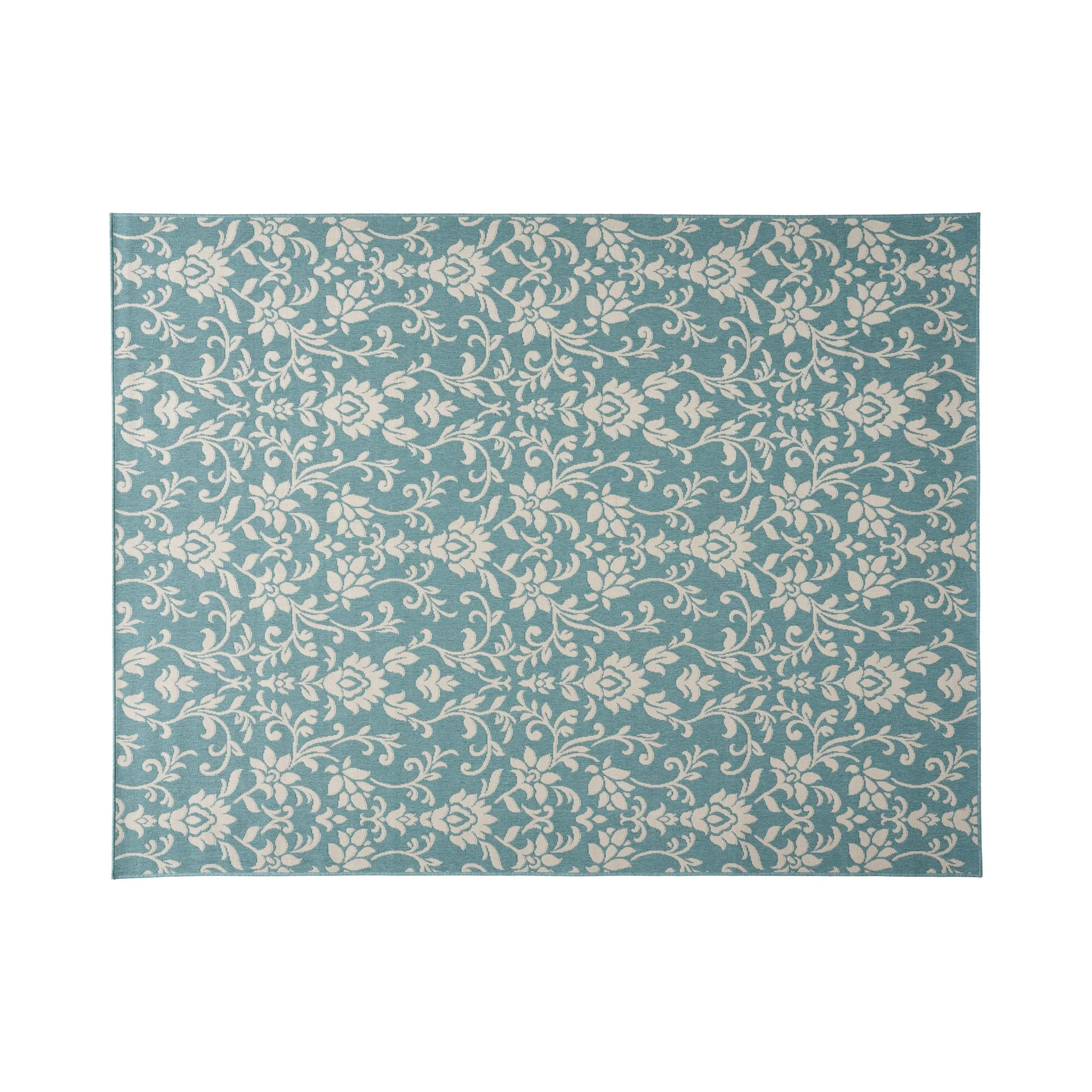 Foam Outdoor Botanical Area Rug, Blue and Ivory - NH775803 patio chairs, outdoor seating