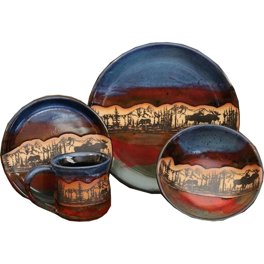 Forest Moose Pottery Dinnerware