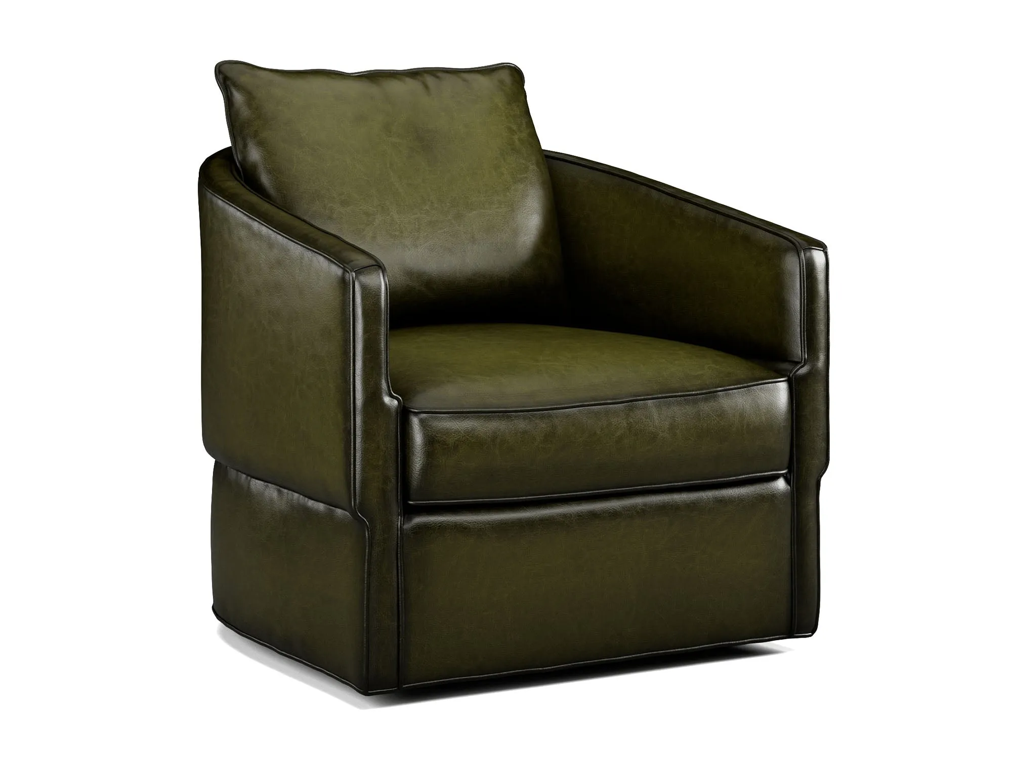 Foster Luxury Burnished Leather Swivel Chair