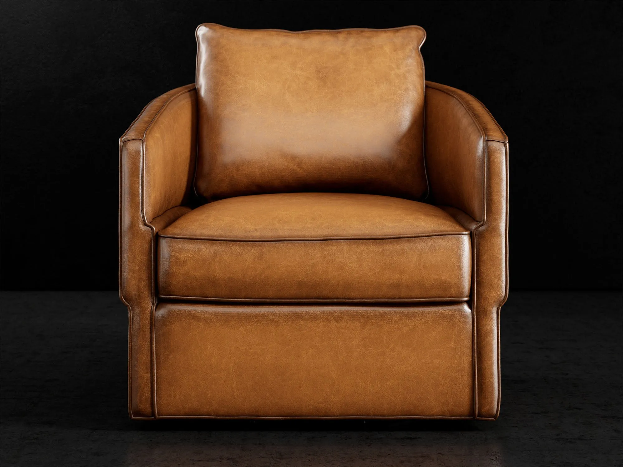 Foster Luxury Burnished Leather Swivel Chair