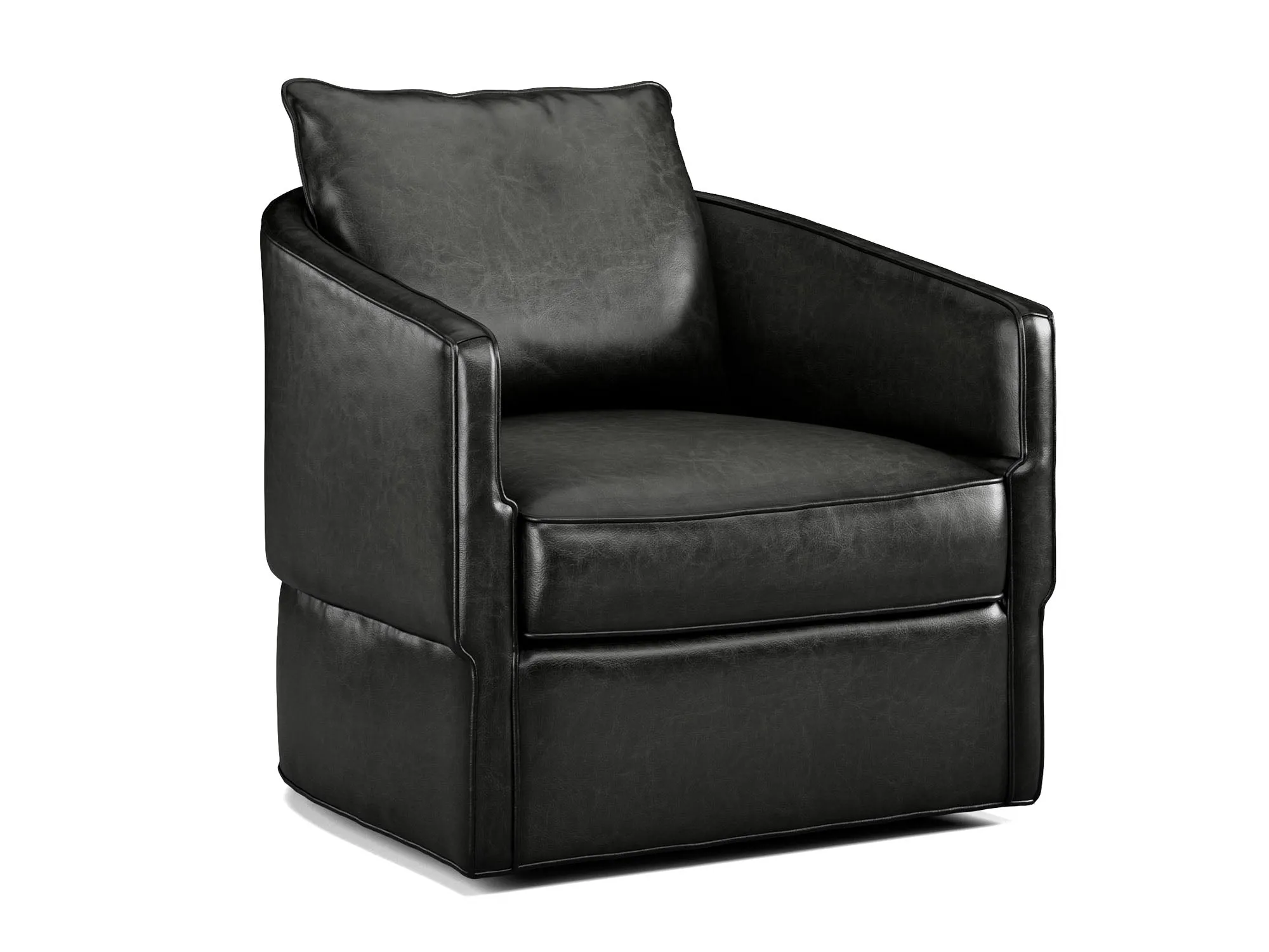 Foster Luxury Burnished Leather Swivel Chair