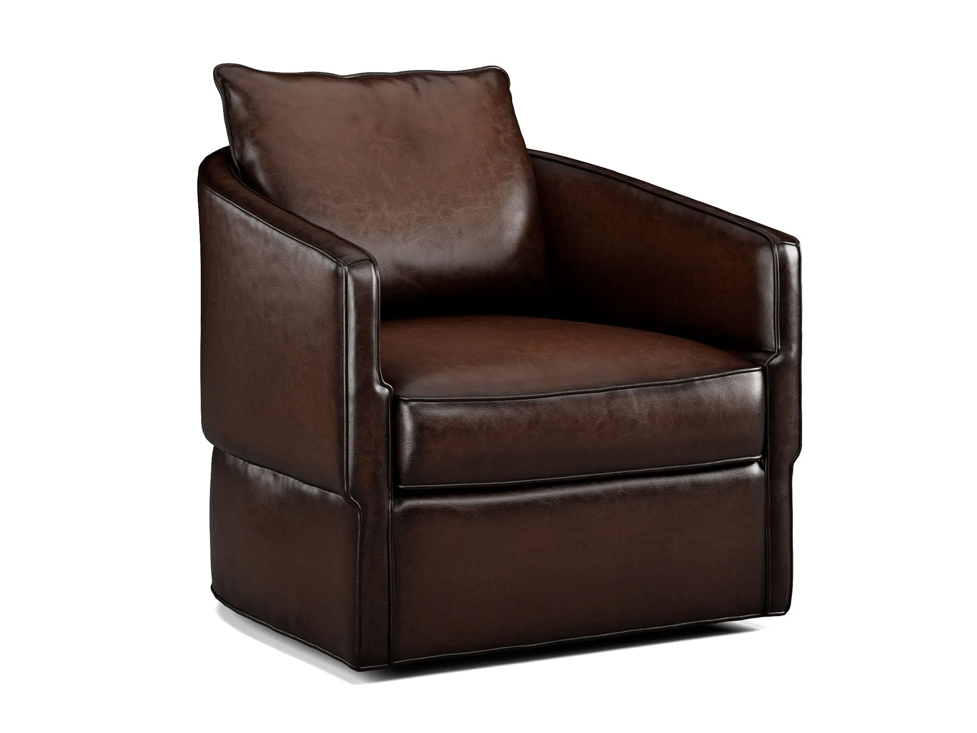 Foster Luxury Burnished Leather Swivel Chair