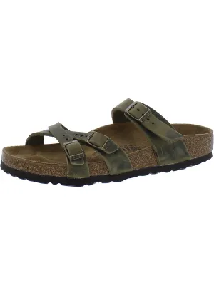 Franca Womens Leather Strappy Slide Sandals