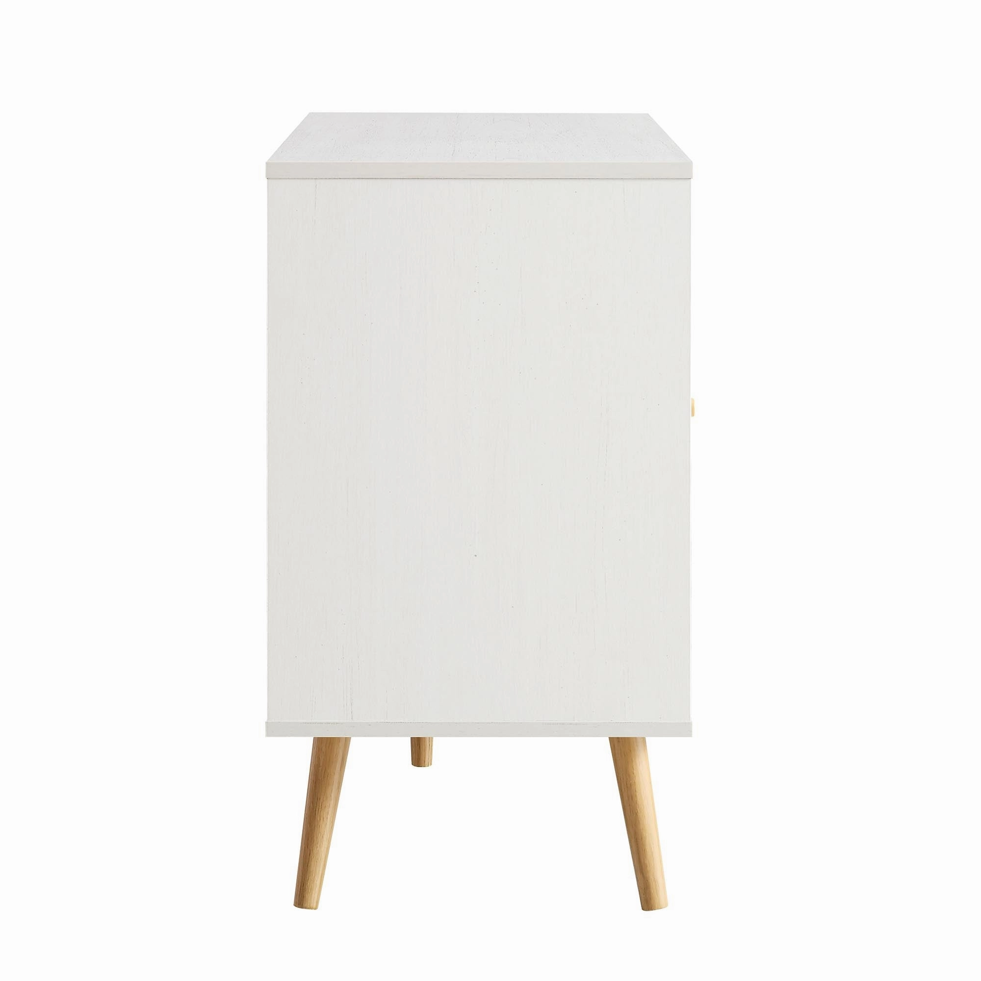 Frances Woven Rattan 3-Door Sideboard, White