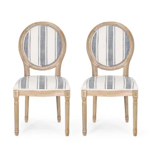 French Country Fabric Dining Chairs - NH419413 dining table set, 6-piece dining set